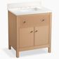 Kohler Malin 30" Single Bathroom Vanity in White Oak with 3 cm White Quartz Top and Rectangular Sink, , large