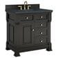 James Martin Vanities Brookfield 36" Single Bathroom Vanity in Black Onyx with 3 cm Charcoal Soapstone Quartz Top and Rectangular Sink, , large