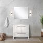 Lexora Home Lafarre 36" Single Bathroom Vanity in Rustic Acacia with 2 cm White Cultured Marble Top, Rectangular Sink and 28" Mirror, , large