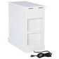 Linon Home Decor Barron Accent Table with USB Charging Station in White, , large
