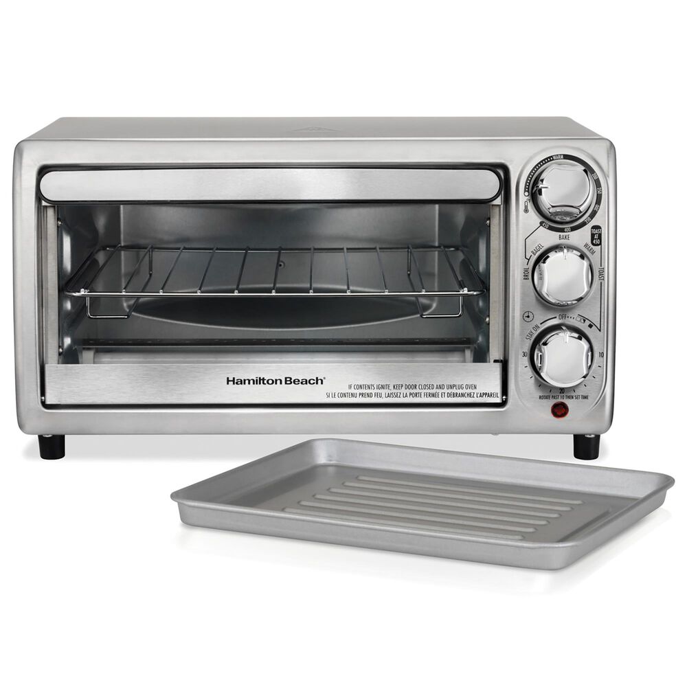 Hamilton Beach 4-Slice Toaster Oven in Stainless Steel, , large