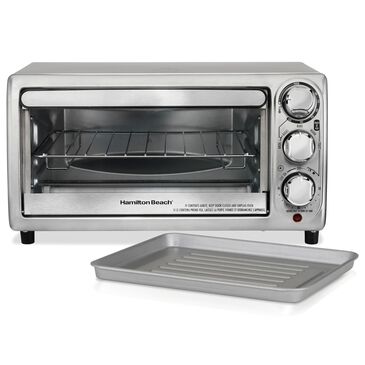 Hamilton Beach 4-Slice Silver Toaster Oven, , large