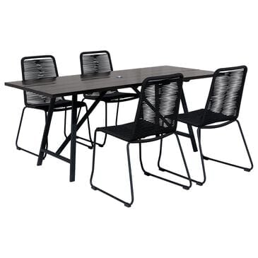 Blue River Koala and Shasta 5-Piece Patio Dining Set in Black and Dark Eucalyptus, , large