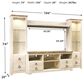 Ashley Willowton 4-Piece Entertainment Center in Whitewash, , large