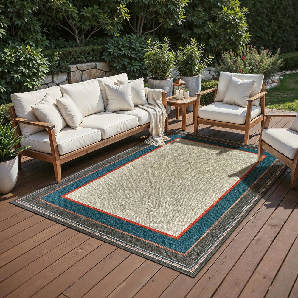 Oriental Weavers Latitude Grey 3'3" x 5' Indoor/Outdoor Area Rug, , large