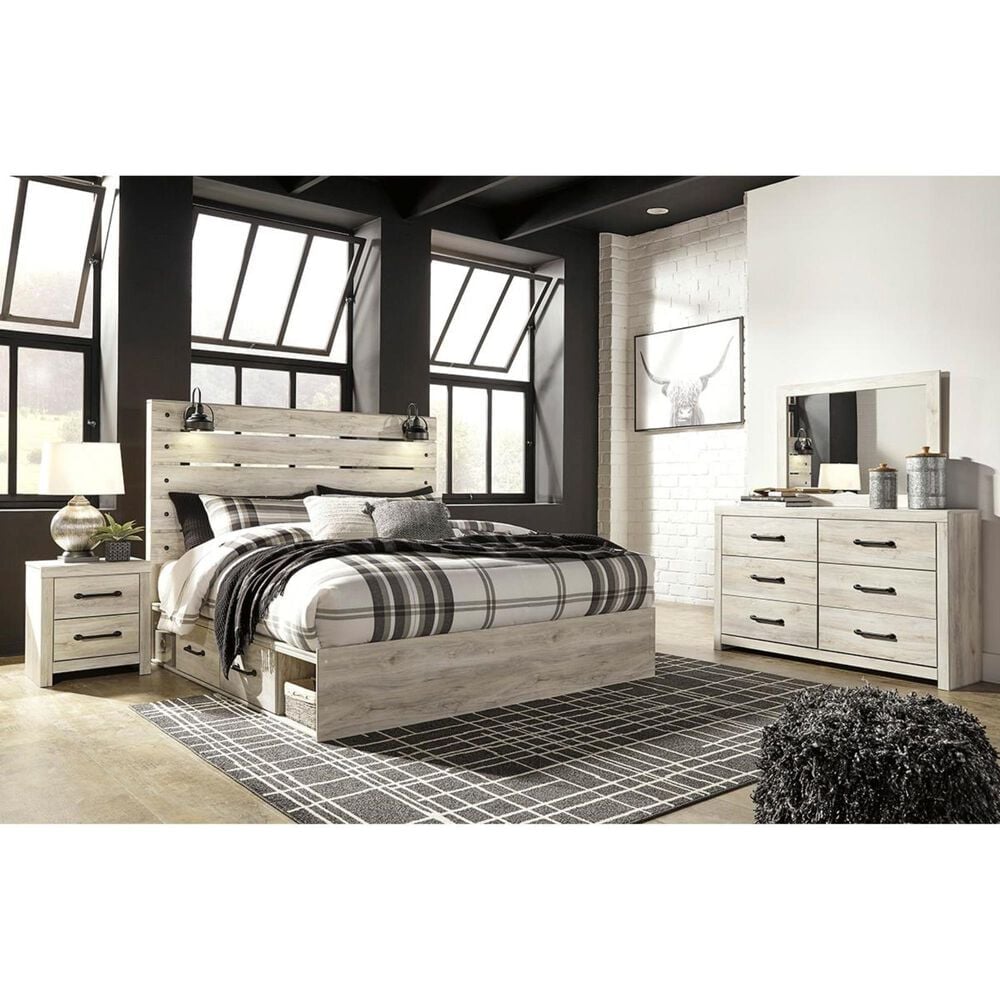 Ashley Cambeck 2 Drawer Nightstand in Whitewash with USB Ports, , large