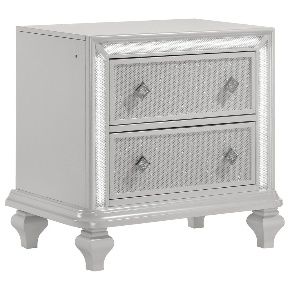 New Heritage Design Stardust 2-Drawer Nightstand in White, , large