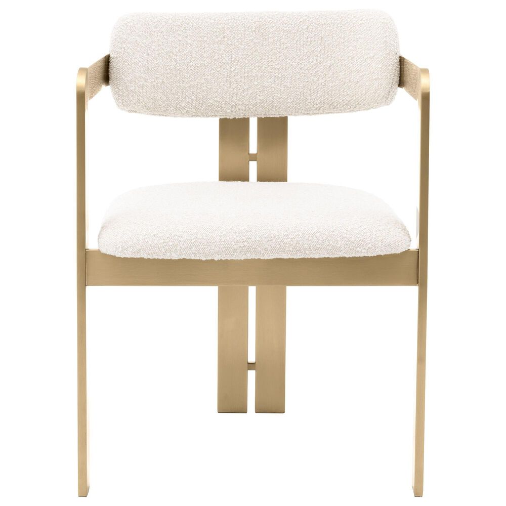 Eichholtz Donato Dining Chair with Boucle Cream Cushion in Brushed Brass, , large