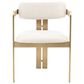 Eichholtz Donato Dining Chair with Boucle Cream Cushion in Brushed Brass, , large