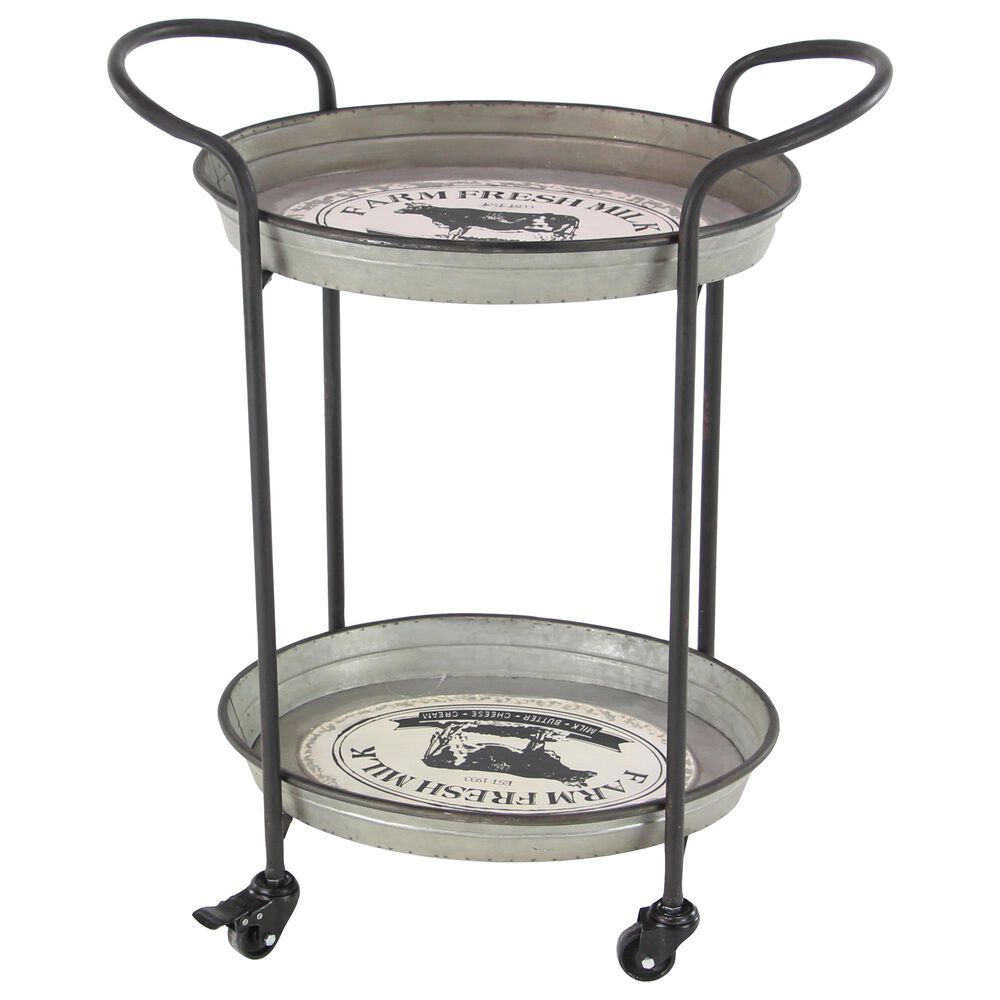 Maple and Jade 30" Bar Cart in Grey and Black, , large