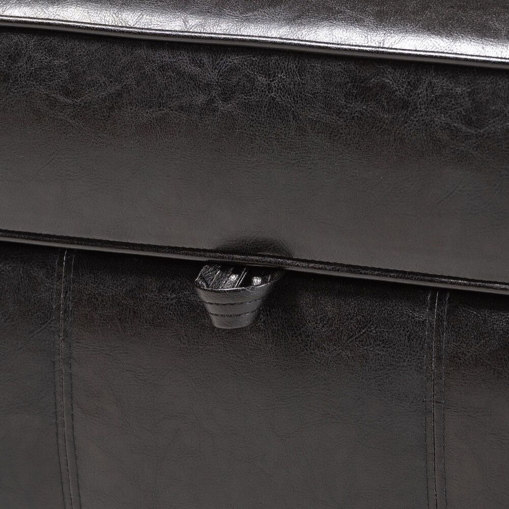 Baxton Studio Agustus Storage Ottoman in Brown, , large