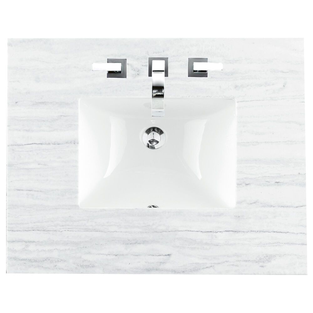 James Martin Vanities Brittany 30&quot; Single Bathroom Vanity in Burnished Mahogany with 3 cm Arctic Fall Solid Surface Top and Rectangle Sink, , large