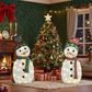 HOMLUX 2-Piece Heart Snowman with LED Lights in White, , large