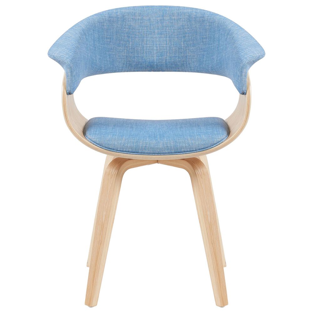 Armen Living Summer Arm Chair with Blue Upholstery in Oak, , large