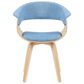 Armen Living Summer Arm Chair with Blue Upholstery in Oak, , large