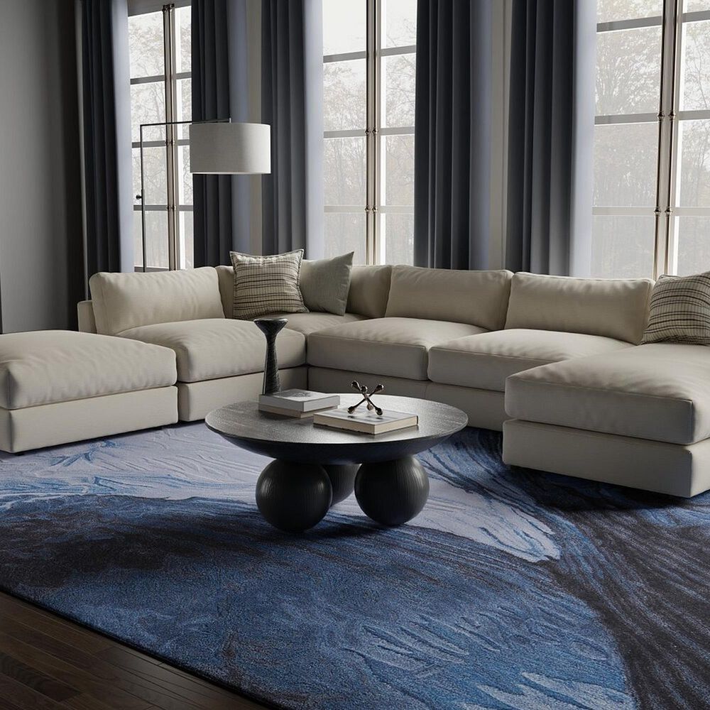 Feizy Rugs Kawai 10&#39; x 14&#39; Blue and Gray Area Rug, , large