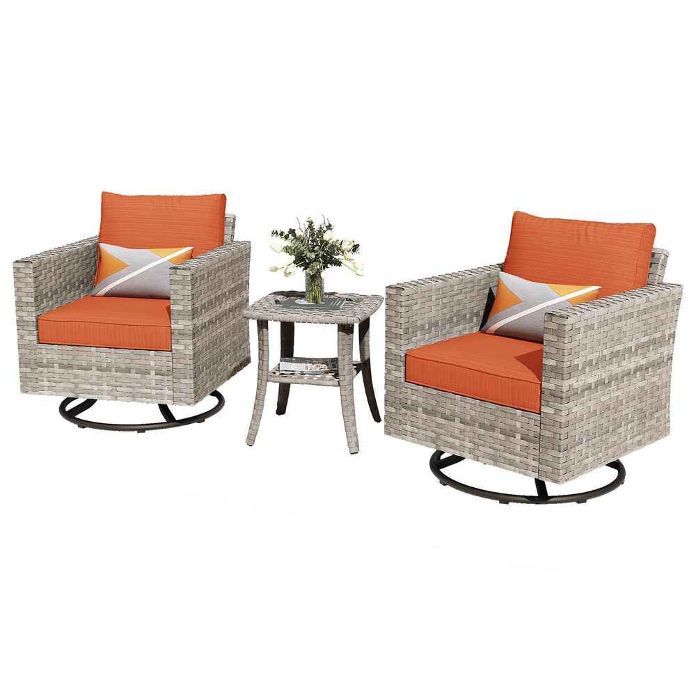 HOMLUX 3-Piece Outdoor Conversation Set in Orange Red, , large
