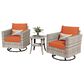 HOMLUX 3-Piece Outdoor Conversation Set in Orange Red, , large
