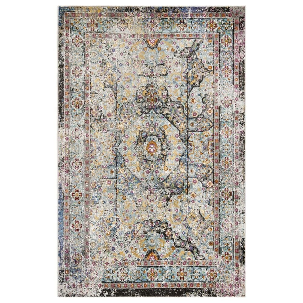 Safavieh Aria 4" x 6" Blue and Multicolor Area Rug, , large