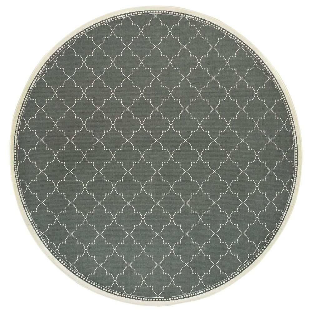 Oriental Weavers Marina 6025L 7&#39;10&quot; Round Grey and Ivory Area Rug, , large