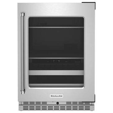 KitchenAid 24" Beverage Center with Right Hinge and Metal-Front Racks in Stainless Steel, , large