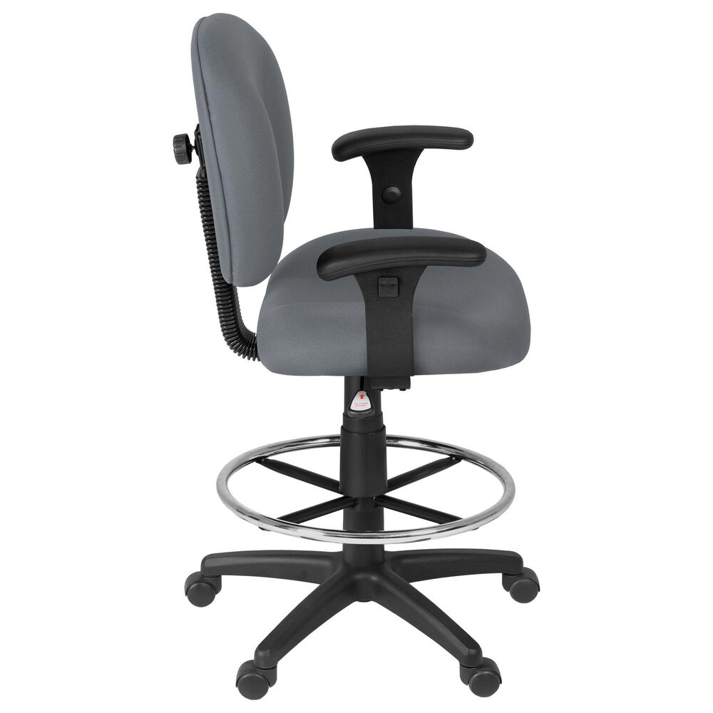 Regency Global Sourcing Comfort Series Swivel Computer Task Chair with Adjustable Arms and Drafting Kit in Grey, , large