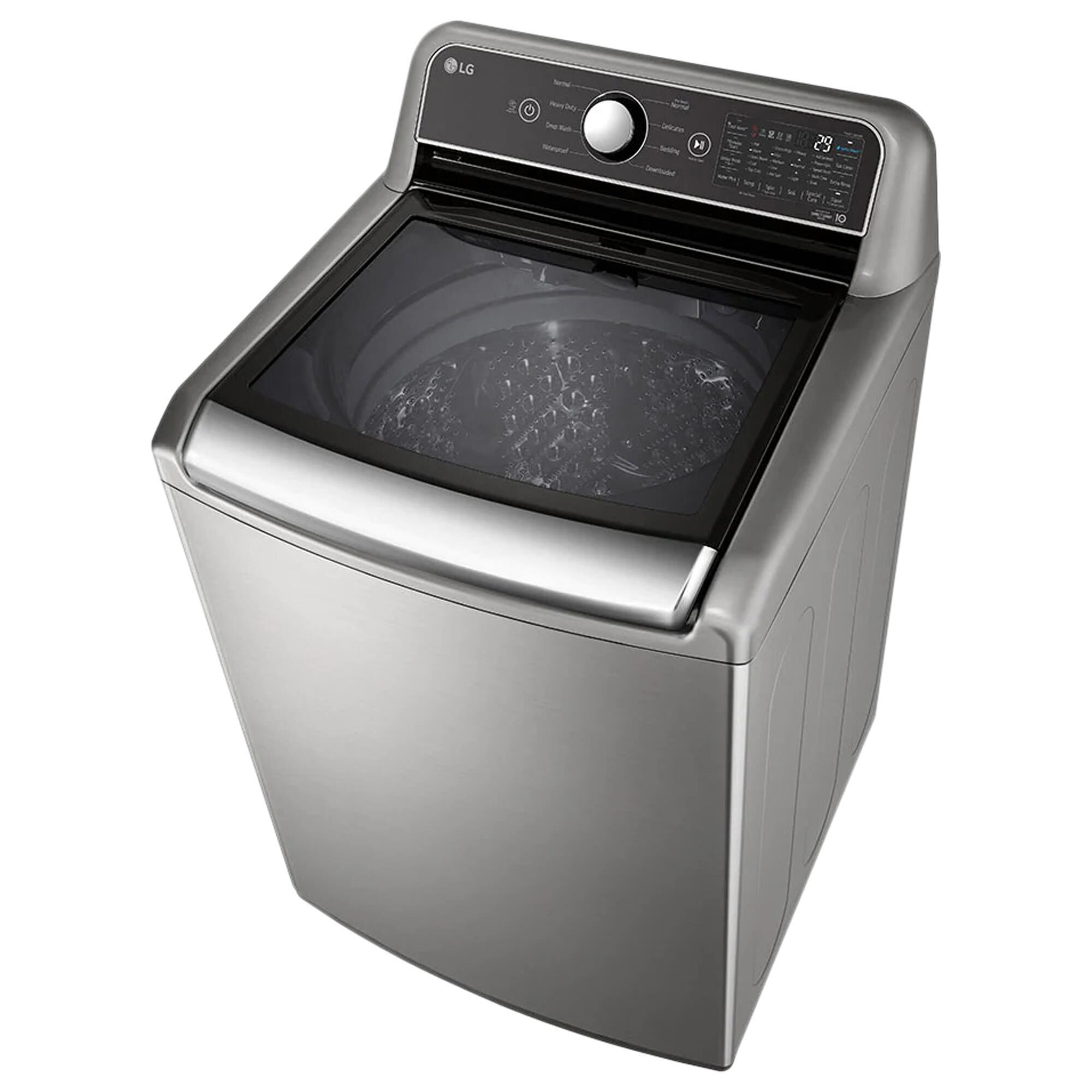 Lg 5.0 cu ft washer and 7.3 cuft electric wifi enabled store top load laundry package