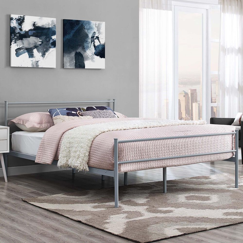 Modway Alina Full Platform Bed Frame in Gray, , large