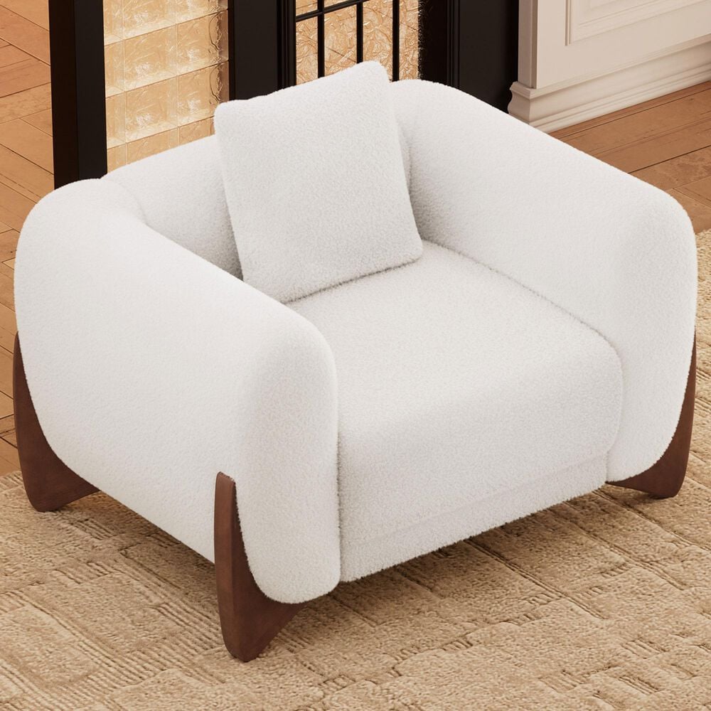 Morden Fort Cloud Boucle Arm Chair in Green, , large