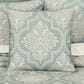 J. Queen New York Tranquility 20" Square Throw Pillow in Aqua, Cream and Gold, , large