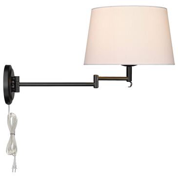 Golden Lighting Eleanor 1-Light Articulating Wall Sconce in Matte Black, , large