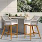 Hearth and Haven Outdoor Barstool with Square Backrest in Beige (Set of 2), , large