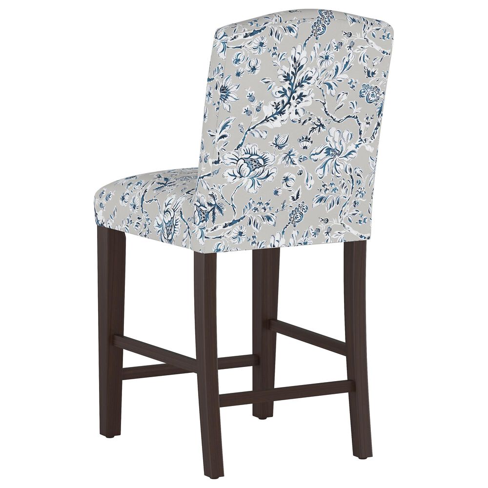 Skyline Furniture Counter Stool in Indian Blockprint Grey NFM