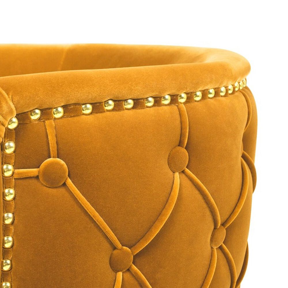 Jennifer Taylor Home Misty Glam Barrel Accent Chair in Rich Yellow NFM