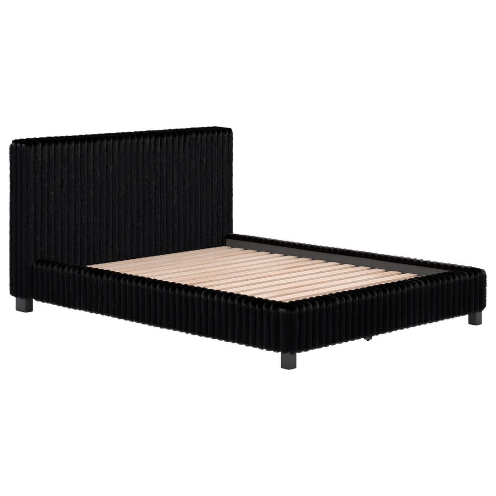 Ashley Zuraleus Queen Upholstered Platform Bed with Two Nightstands in Matte Black, , large