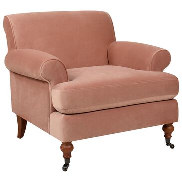 Jennifer Taylor Home Alana Lawson Accent Armchair in Peach Orange Velvet, , large