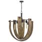 Cal Lighting Padova Chandelier in Light Oak and Iron, , large