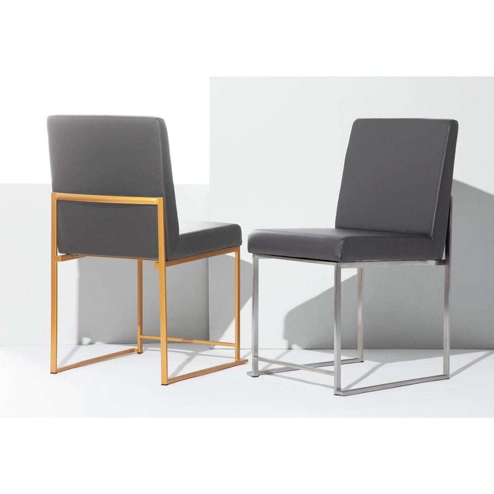 Lumisource Fuji Side Chair with Grey Cushion in Gold (Set of 2), , large