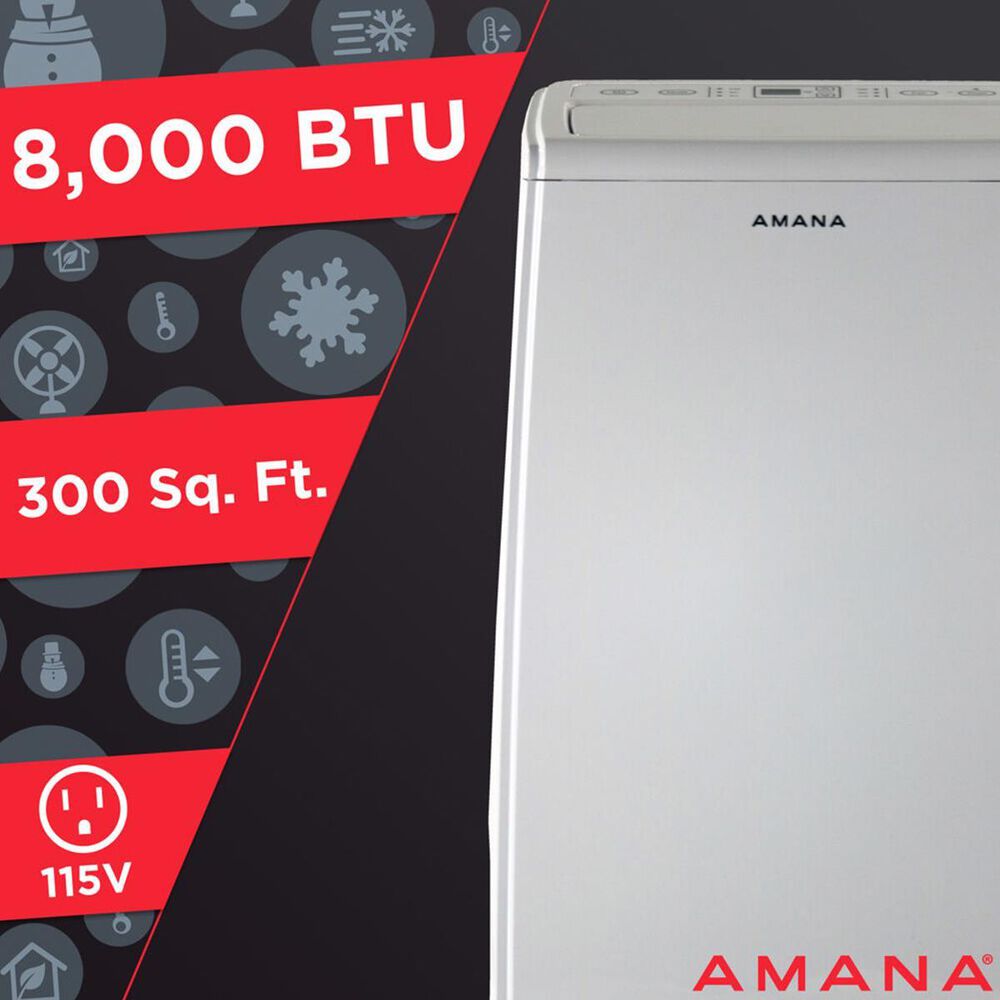 Amana 8,000 BTU Portable Air Conditioning Unit in White, , large