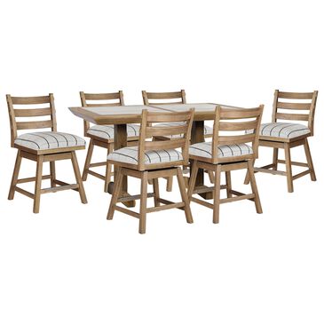 Millenium Counter Table and 6 Stools in Light Brown, , large