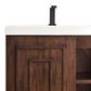 James Martin Vanities Alicante 24" Single Bathroom Vanity in Mid Century Acacia and Matte Black with 5 cm White Glossy Resin Top and Rectangular Sink, , large