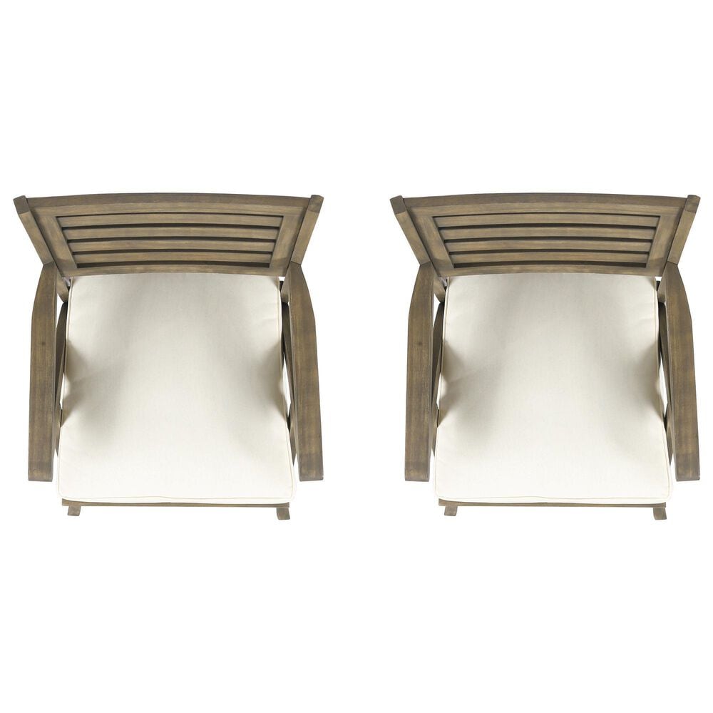Hearth and Haven Helen Outdoor Dining Chair in Cream (Set of 2), , large