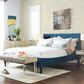 Jennifer Taylor Home Aspen Queen Upholstered Platform Bed in Satin Teal, , large