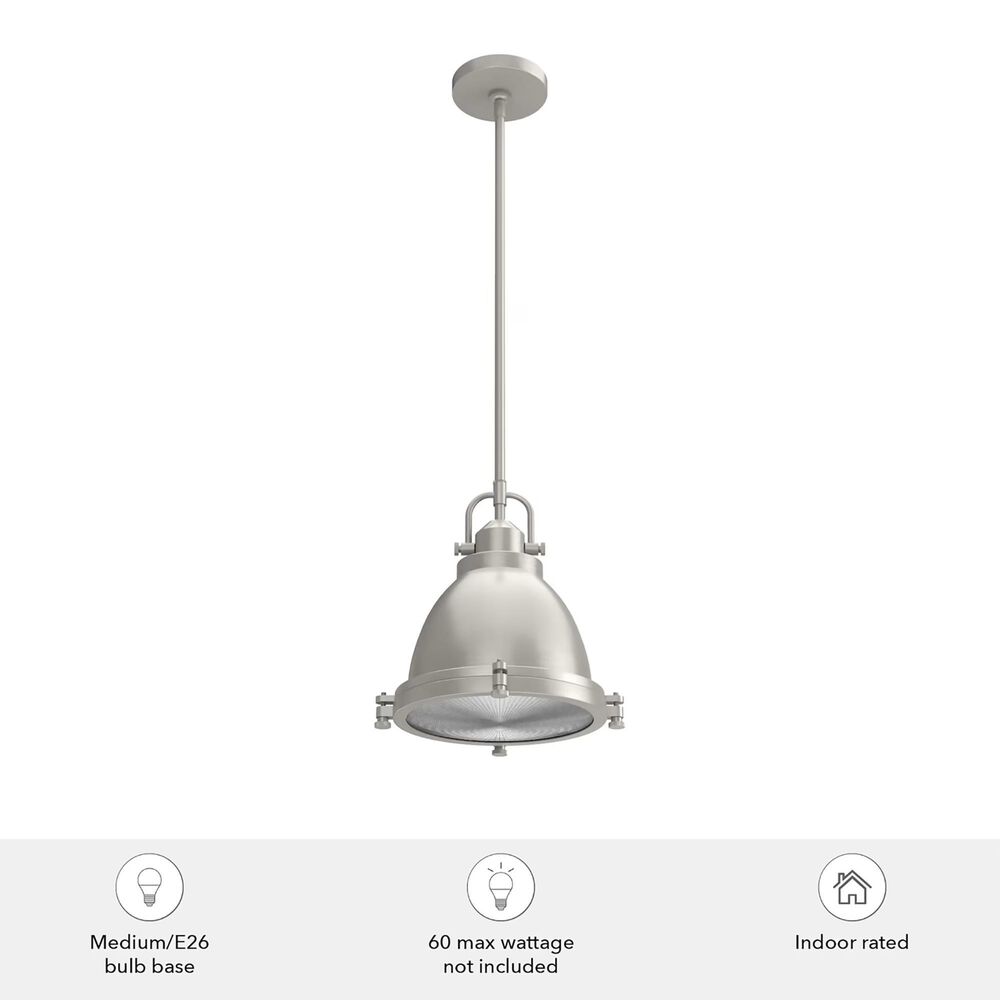 Hunter Bridgemoor 1-Light Pendant in Brushed Nickel, , large