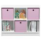 HOMLUX 6-Cube Bookshelf Bookcase with Light Pink Storage Bins in White, , large