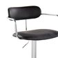 LumiSource Demi Swivel Adjustable Bar Stool with Black Upholstery in Chrome (Set of 2), , large