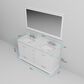 Lexora Home Dukes 60" Double Bathroom Vanity in White with 2 cm White Quartz Top and Rectangular Sinks, , large