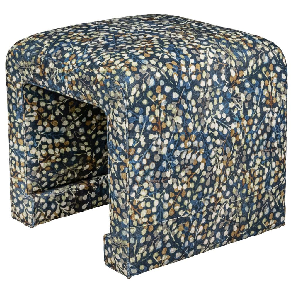 Century Willow Ottoman in Blue and Navy, , large