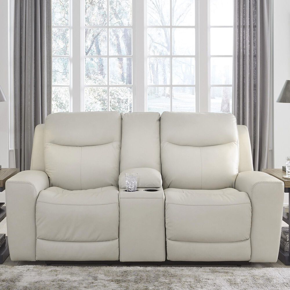 Ashley Mindanao Power Reclining Loveseat in Coconut, , large