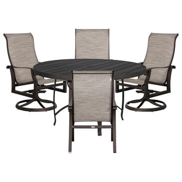 Woodard Cortland 5-Piece Patio Dining Set in Watercolor Tweed Pearly, , large